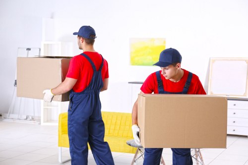 Moving van and boxes outside a Finchley residential property