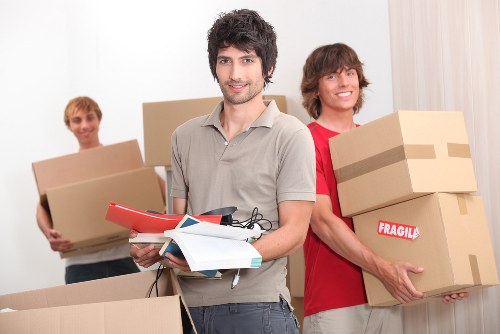 Packed household items ready for transport in Finchley