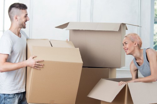 Commercial relocation materials and packed office items in Finchley