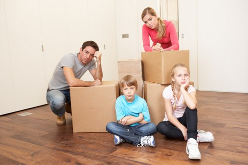 Local movers handling desks and office equipment in Finchley