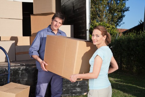 Commercial removals and office equipment being prepared in Finchley